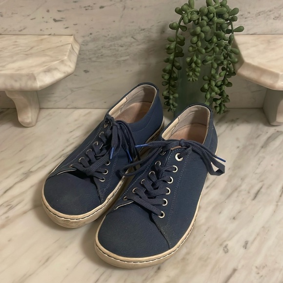 Birkenstock Arran Navy Blue Canvas Sneaker Tennis Shoe - Picture 5 of 17